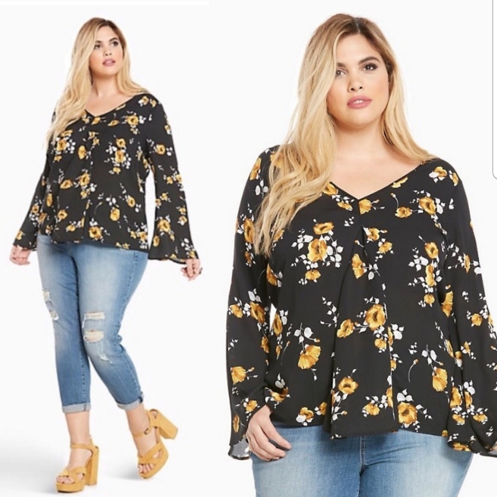 Torrid Bell Sleeve Blouse